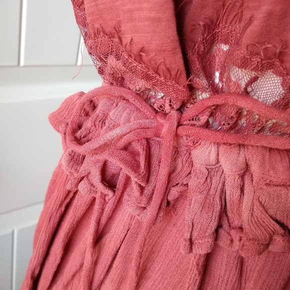 NWT Mustard Seed Boho Lace Tie Waist Maxi Dress XS - Picture 7 of 9